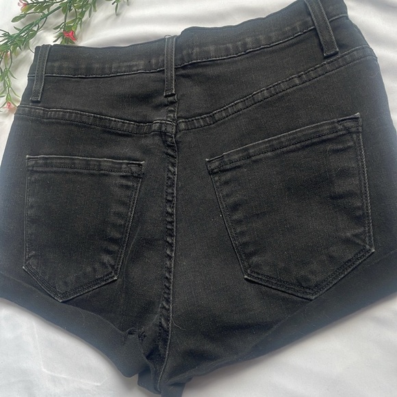Distress Black Denim Shorts - Picture 6 of 9